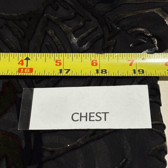 Chico's Velvet Burnout Button Down Whimsigoth Fairy Shirt Sz 0 = M Long Sleeve - Picture 10 of 13